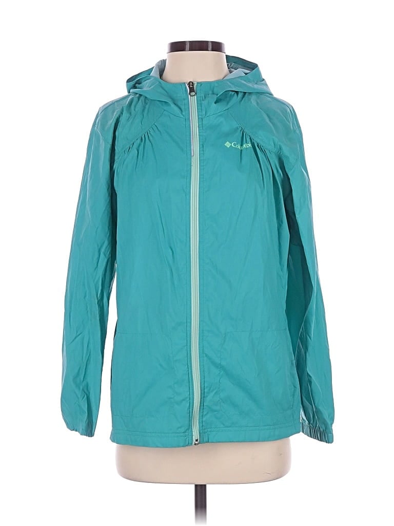 Pre-owned Columbia Windbreaker Jacket In Teal