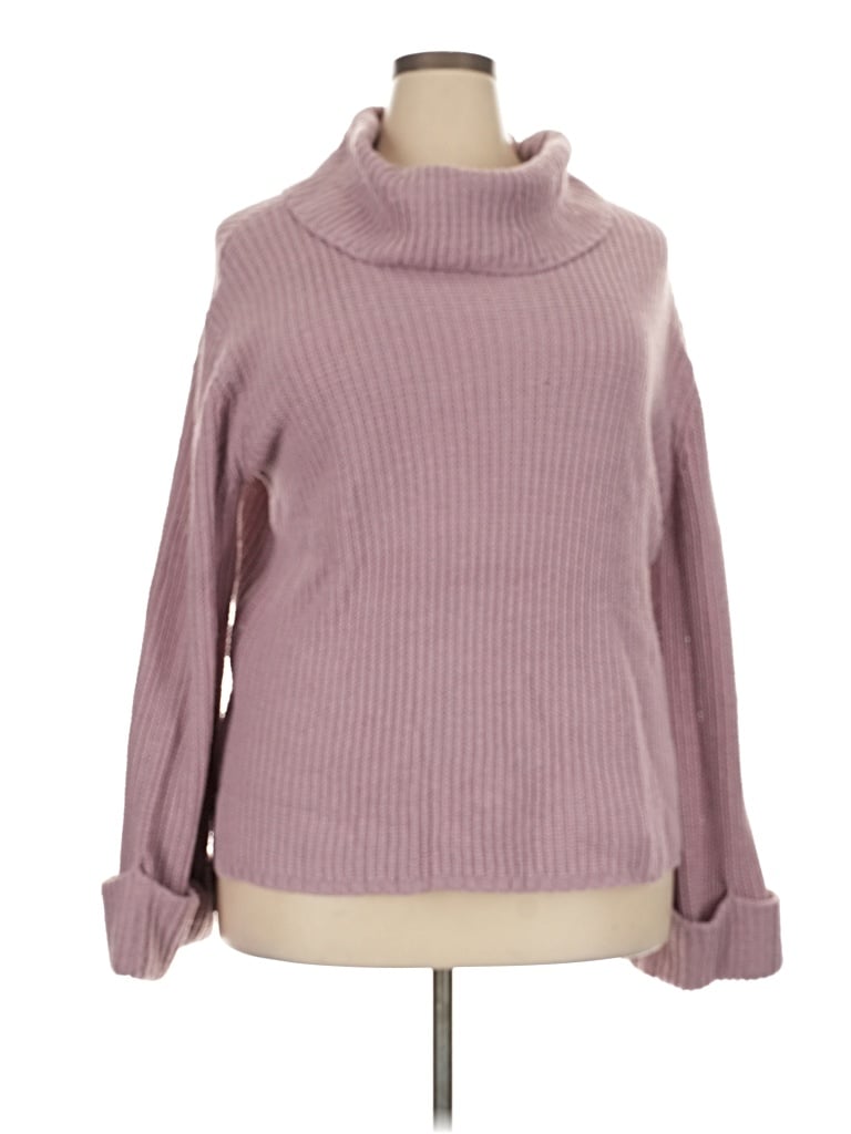 Pre-owned Lane Bryant Turtleneck Sweater In Purple