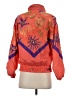 Petite Sophisticate 100% Nylon Graphic Orange Track Jacket Size P (petite) - photo 2