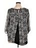 AB Studio 100% Polyester Gray 3/4 Sleeve Blouse Size XL - photo 2