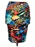 Venus Print Teal Casual Skirt Size 14 - photo 1