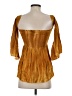 Blue Life 100% Rayon Gold Orange 3/4 Sleeve Blouse Size 0 - photo 2