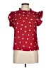 Unbranded 100% Polyester Hearts Red Short Sleeve Turtleneck Size M - photo 1