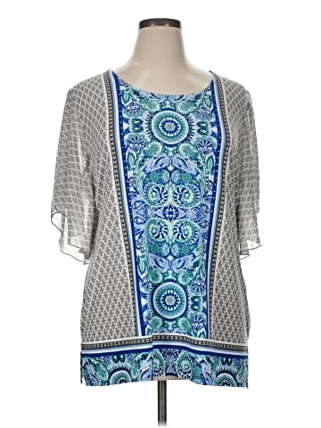 JM Collection Short Sleeve Blouse (view 1)