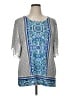 JM Collection Gray Short Sleeve Blouse Size XL - photo 1