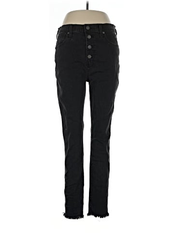Madewell 10" High-Rise Skinny Jeans in Berkeley Black: Button-Through Edition (view 1)