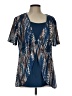 Unbranded 100% Polyester Blue Short Sleeve Blouse Size L - photo 1