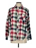Unbranded Plaid Floral Burgundy Long Sleeve Button-Down Shirt Size S (estimated) - photo 1