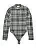 One Step Up Checkered-gingham Gray Bodysuit Size XL - photo 1