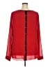 Naked Zebra 100% Polyester Color Block Red Long Sleeve Blouse Size 3X - photo 2