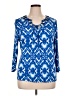 Ruby Rd. Blue 3/4 Sleeve Blouse Size XL - photo 1