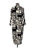 Max Mara 100% Silk Graphic Black Casual Dress Size 10 - photo 2