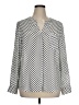 INC International Concepts 100% Polyester Polka Dots Silver Long Sleeve Blouse Size XL - photo 1