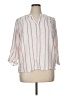 Splendid Stripes Pink 3/4 Sleeve Button-Down Shirt Size XL - photo 1