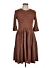 Carven Tweed Brown Casual Dress Size L - photo 1