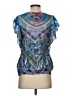 One World 100% Polyester Blue Short Sleeve Blouse Size S - photo 2
