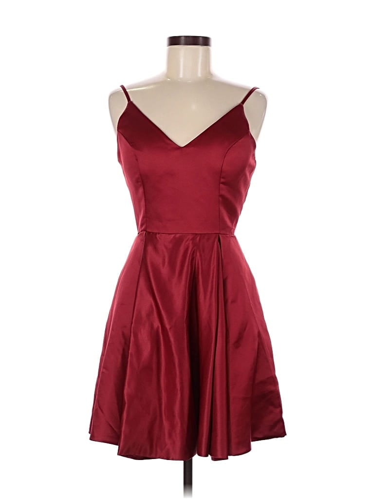 Pre-owned Unbranded Cocktail Dress In Burgundy