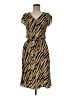 Talbots 100% Viscose Animal Print Brown Casual Dress Size 6 - photo 1