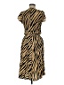 Talbots 100% Viscose Animal Print Brown Casual Dress Size 6 - photo 2