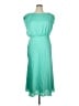 Ann Taylor 100% Polyester Solid Teal Casual Dress Size 14 - photo 1
