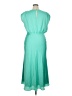Ann Taylor 100% Polyester Solid Teal Casual Dress Size 14 - photo 2