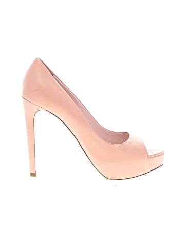 Miu Miu Leather Peep Toe Heels (view 1)