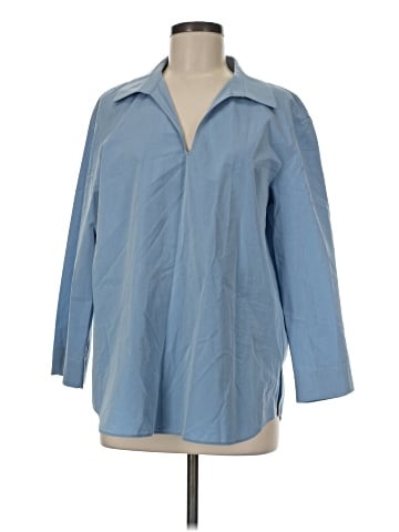 Lafayette 148 New York 3/4 Sleeve Button-Down Shirt (view 1)