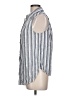 Max Studio Stripes Gray Sleeveless Button-Down Shirt Size L - photo 5