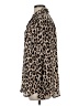 Ann Taylor 100% Polyester Animal Print Brown Long Sleeve Blouse Size S - photo 5