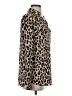 Ann Taylor 100% Polyester Animal Print Brown Long Sleeve Blouse Size S - photo 4