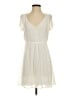 Express Outlet 100% Polyester Solid Ivory Casual Dress Size S - photo 1