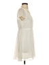 Express Outlet 100% Polyester Solid Ivory Casual Dress Size S - photo 4