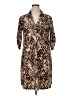 Mlle Gabrielle Print Brown Casual Dress Size 1X - photo 1