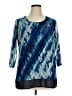 JM Collection Tie-dye Blue 3/4 Sleeve Blouse Size XL (estimated) - photo 1