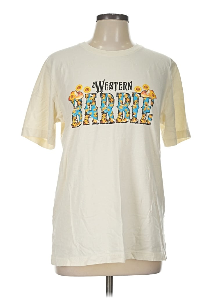 Pre-owned Canvas Short Sleeve T-shirt In Ivory