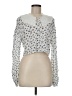 Unbranded Floral White Silver Long Sleeve Blouse Size M (estimated) - photo 1