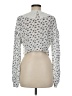 Unbranded Floral White Silver Long Sleeve Blouse Size M (estimated) - photo 2