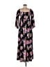 Torrid 100% Polyester Floral Black Casual Dress Size Med (00) - photo 1