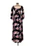 Torrid 100% Polyester Floral Black Casual Dress Size Med (00) - photo 2