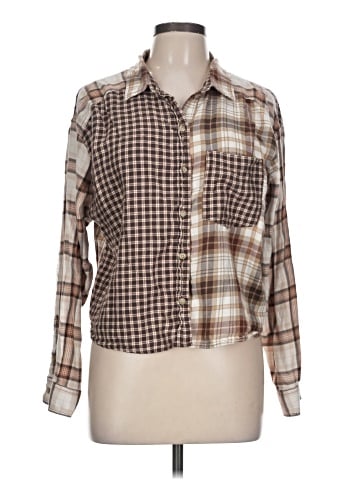 American Eagle Outfitters Long Sleeve Button-Down Shirt (view 1)