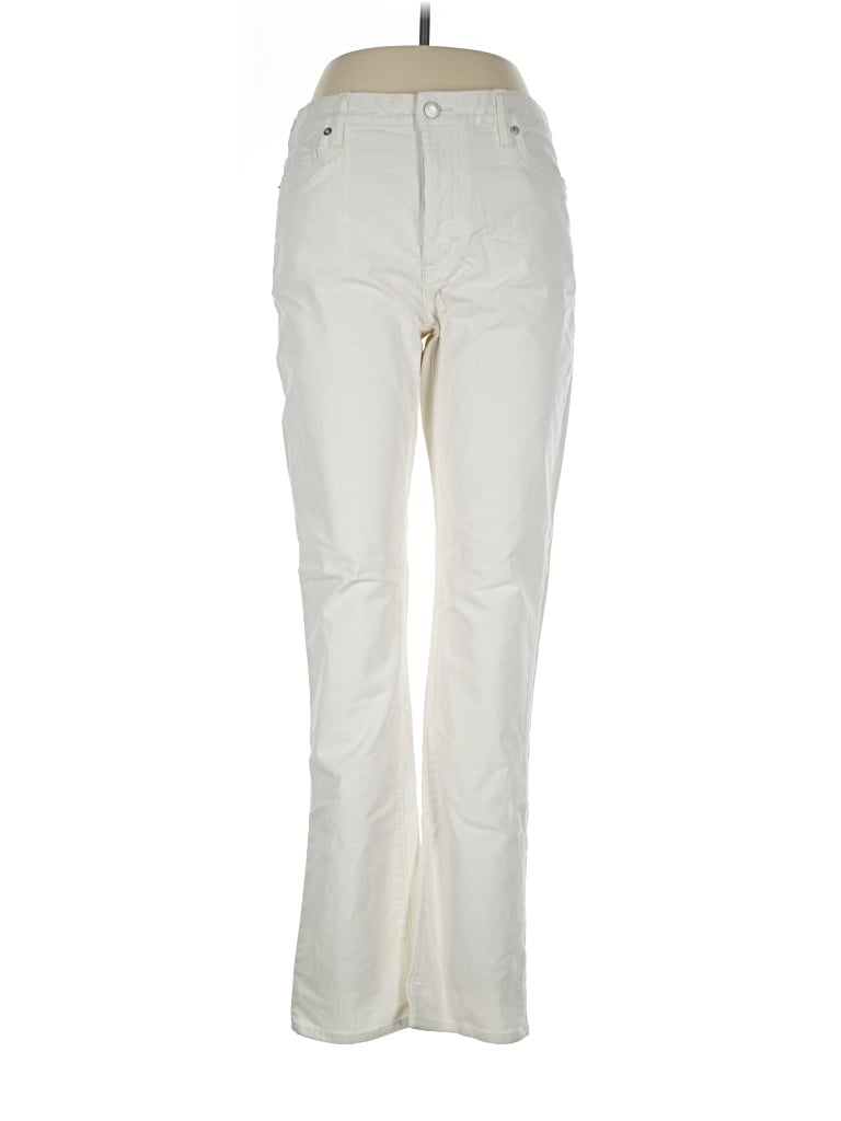 Pre-owned Lands' End Casual Pants In Ivory