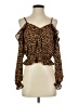 Love Tree 100% Polyester Brown 3/4 Sleeve Blouse Size S - photo 1