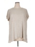 Simply Vera Vera Wang 100% Polyester Metallic Silver Short Sleeve Top Size XL - photo 1