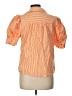 Jodifl 100% Polyester Stripes Orange Short Sleeve Blouse Size L - photo 2