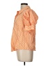 Jodifl 100% Polyester Stripes Orange Short Sleeve Blouse Size L - photo 5