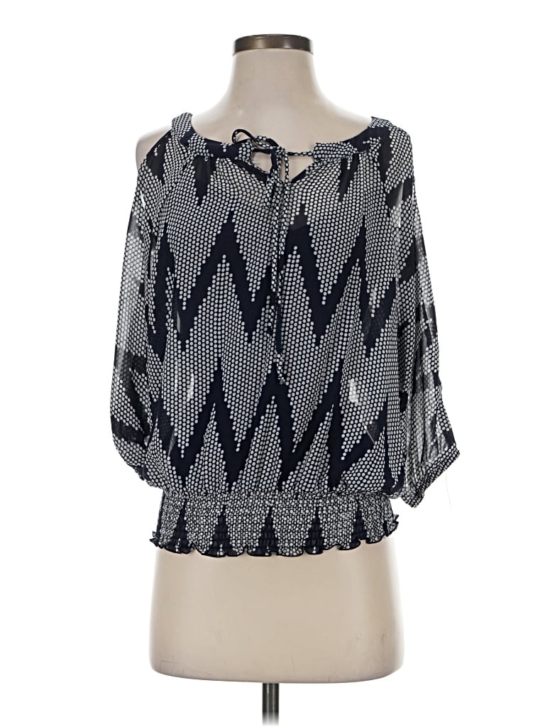 Pre-owned Iz Byer 3/4 Sleeve Blouse In Silver
