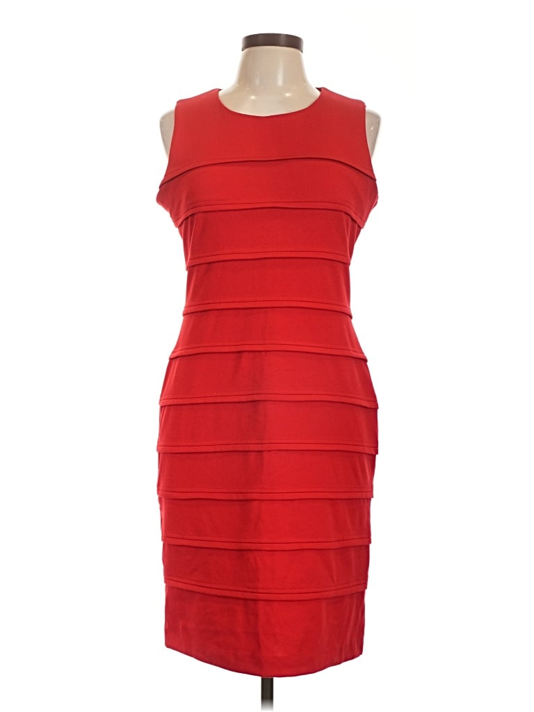 Pre-owned Calvin Klein Cocktail Dress In Red