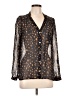 Olive and Oak 100% Polyester Animal Print Black Long Sleeve Blouse Size L - photo 1