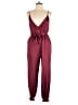 The Impeccable Pig 100% Polyester Solid Burgundy Jumpsuit Size L - photo 1