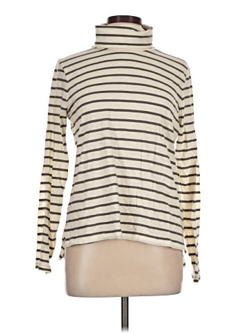Madewell Whisper Cotton Turtleneck in Esme Stripe (view 1)